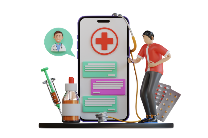 Medical Application  3D Illustration