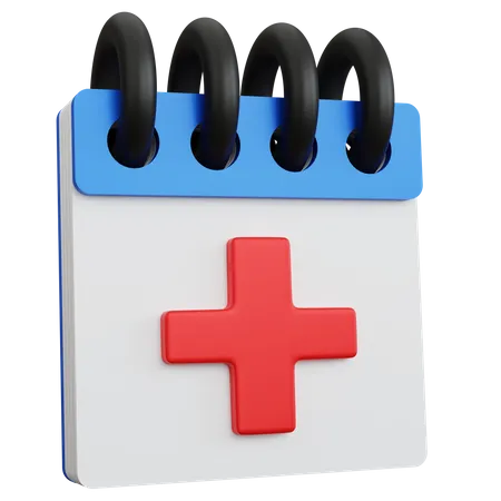 3 D Rendering Blue Calendar Medical Isolated 3D Icon
