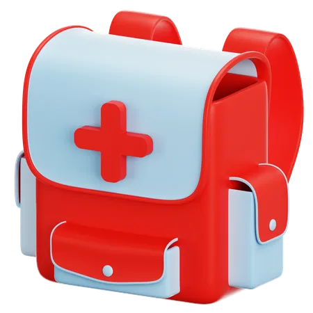 Medical Bag With Cross Icon Symbols Emergency Pharmacy Healthcare Medicine First Aid Kit Concept 3 D Illustration Design Cartoon Pastel Minimal Style For Design Ux Ui Print Ad 3D Icon