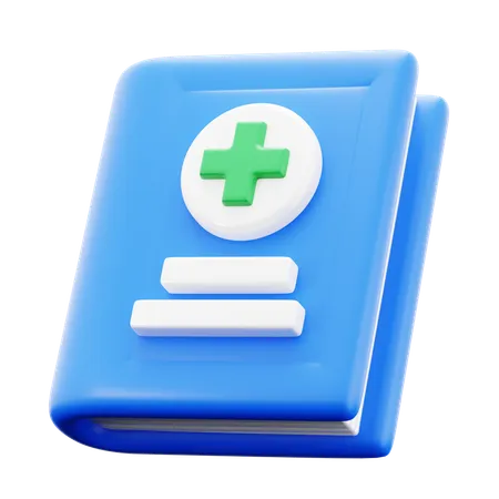 Text Book With Plus Symbol Cover For Hospital Medical Treatment Study 3 D Icon Illustration Render Design 3D Icon