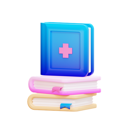 Medical Book Knowledge 3D Illustration