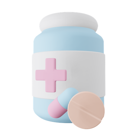 Medical Bottle  3D Illustration