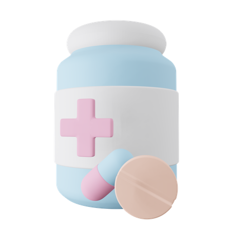 Medical Bottle 3D Illustration