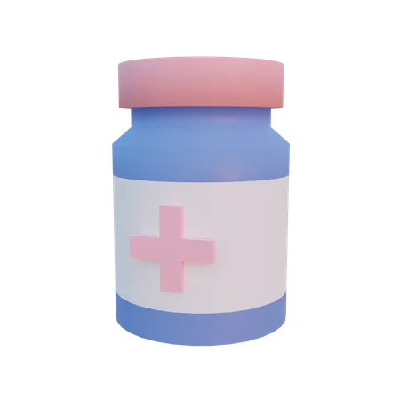 Medical Bottle 3D Illustration