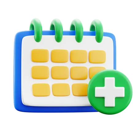 Doctor Appointment Calendar With Plus Symbol Medical Hospital 3 D Icon Illustration Render Design 3D Icon