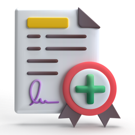 Medical Certificate  3D Icon