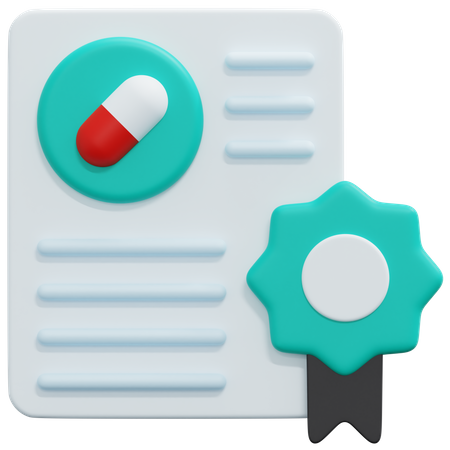 Medical Certificate  3D Icon