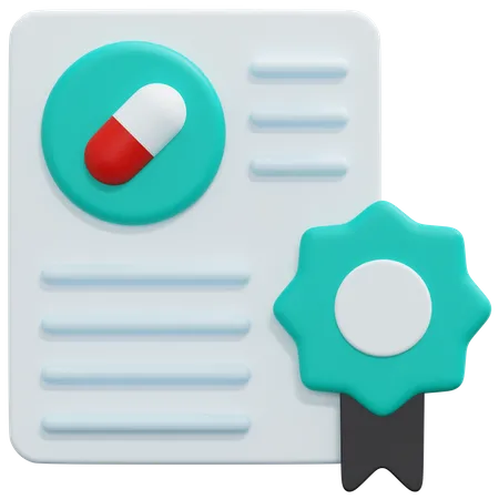 Medical Certificate  3D Icon