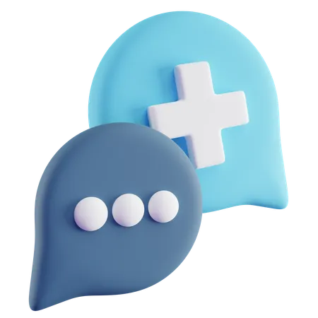 3 D Illustration Of Blue Medical Chat 3D Icon