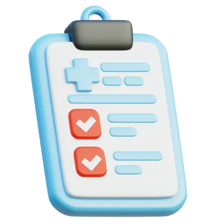 Medical Checkup Document  3D Icon