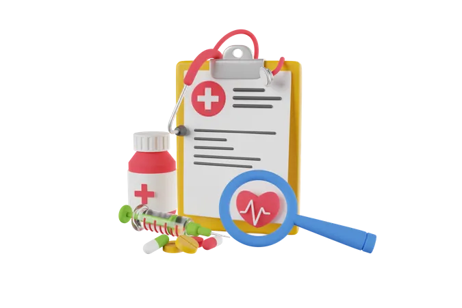 Medical checkup report  3D Illustration