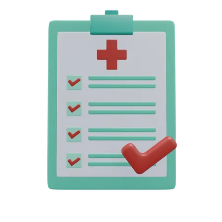 Medical Checkup Report 3D Icon