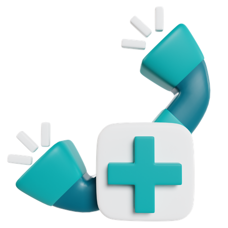 Medical Emergency Phone Icon  3D Icon