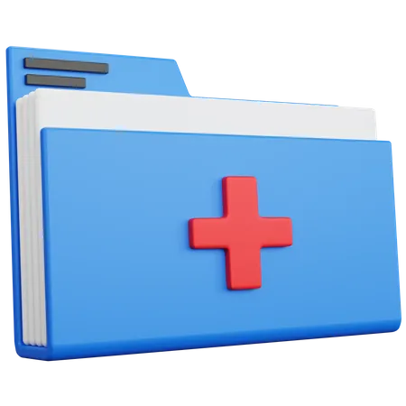 3 D Rendering Blue Folder Medical Isolated 3D Icon