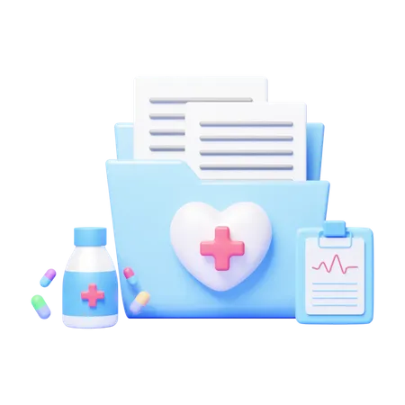 3 D Patient Medical Health Prescription Concept Icon Or 3 D Medical Report File Concept Icon 3D Icon