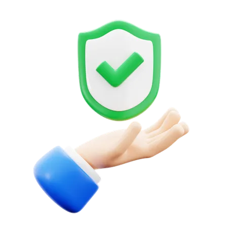 Give Hand With Checklist Shield For Healthy Insurance Symbol Medical Hospital 3 D Icon Illustration Render Design 3D Icon