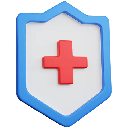 3 D Rendering Blue Shield Medical Isolated 3D Icon