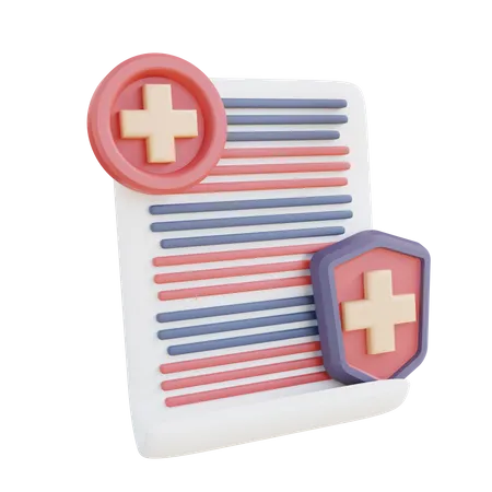 3 D Illustration Of Safe Health Document 3D Icon