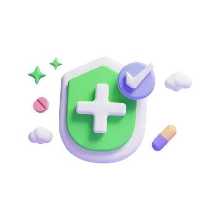 3 D Shield Icon With Medical Pill And Search Bar Icon Or 3 D Medical Equipment Icon 3D Icon