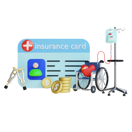 Medical Insurance Card  3D Illustration