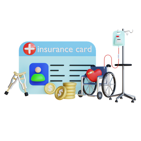 Medical Insurance Card  3D Illustration