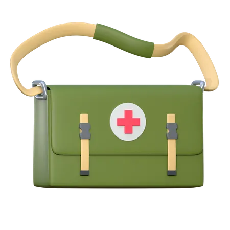 Medical Kit Sling Bag 3 D Icon Military Equipment Illustration 3D Icon