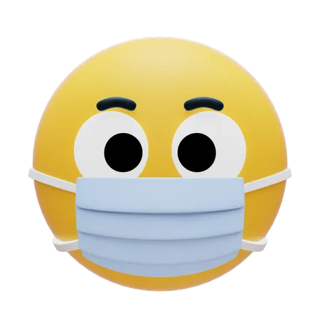 Medical Mask Emoji 3D Illustration