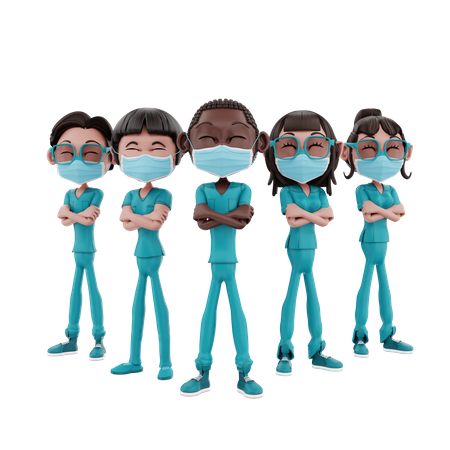 Medical Nurse Staff  3D Illustration