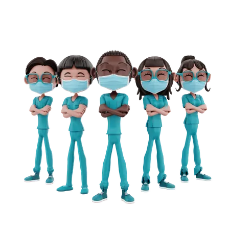 Medical Nurse Staff  3D Illustration