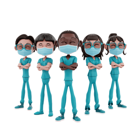 Medical Nurse Staff 3D Illustration