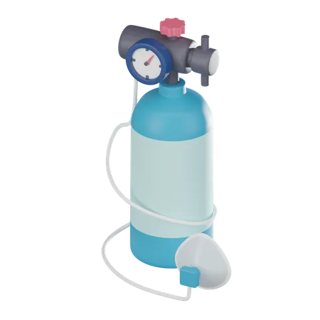 Medical Oxygen Tank Icon To Represent Oxygen Therapy Emergency Care And Patient Treatment In Your Digital Projects 3 D Render Illustration 3D Icon