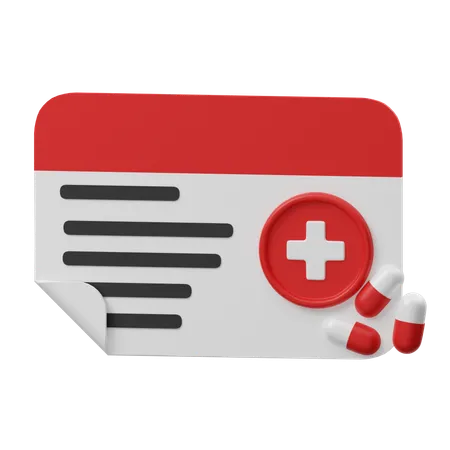 Medical Prescription  3D Icon