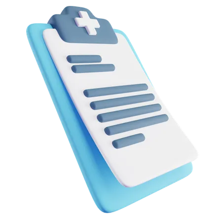 3 D Illustration Of Blue Medical Report 3D Icon