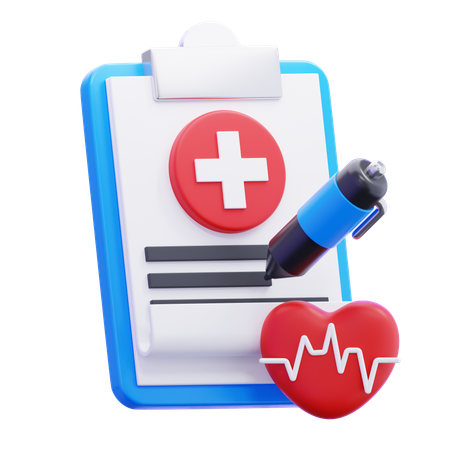 Medical Report  3D Icon
