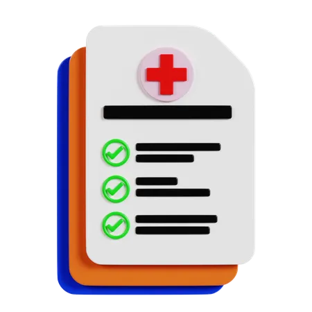 Medical Report  3D Icon