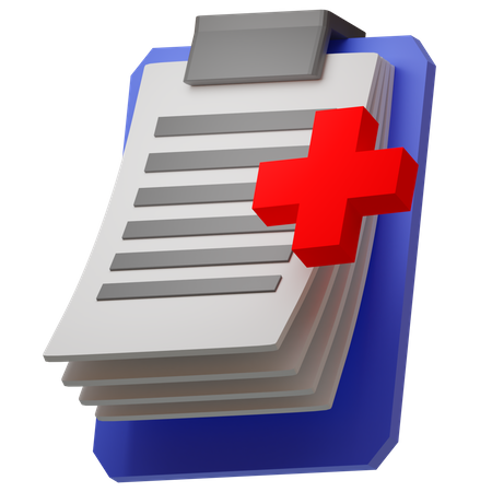 Medical Report  3D Icon