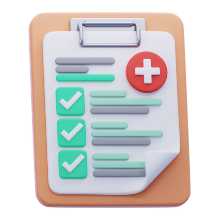 Medical Report  3D Icon