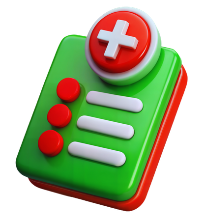 Medical Report  3D Icon