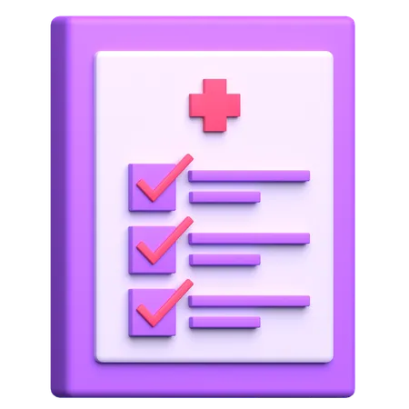 Medical Report  3D Icon