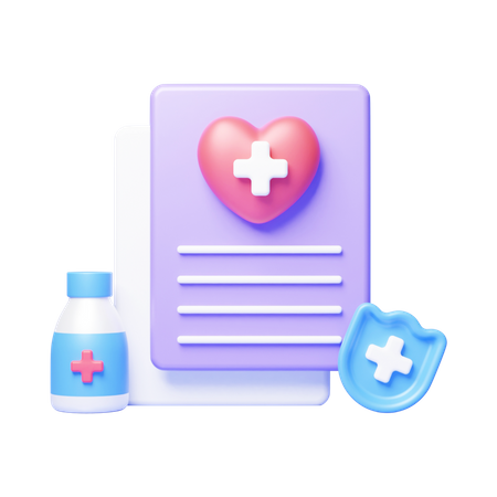 Medical Report  3D Icon