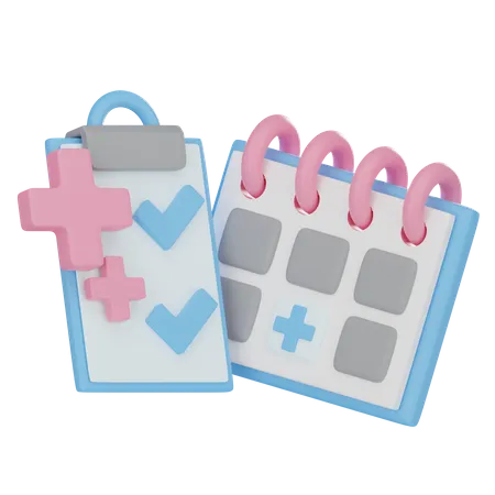 Medical Report And Calendar 3 D Icon 3D Icon