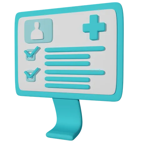 Medical Report On Device  3D Icon