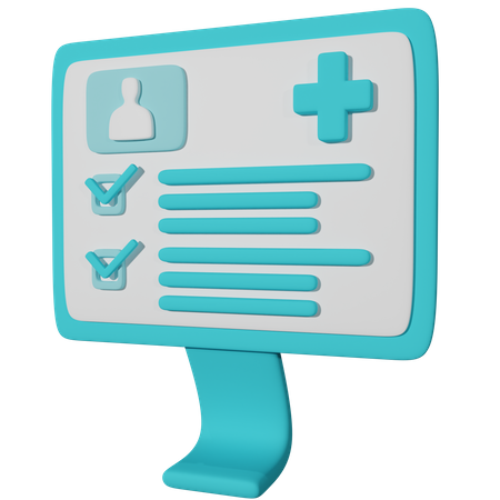 Medical Report On Device  3D Icon