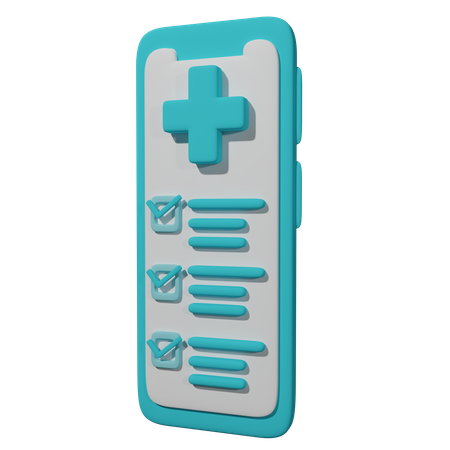 Medical Report On Smartphone  3D Icon