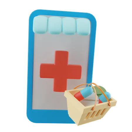 Medical Shop  3D Illustration