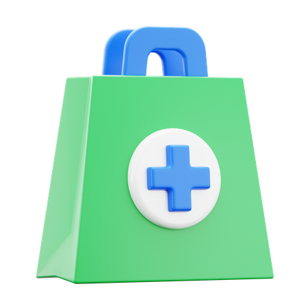 Medical Shop Bag  3D Icon