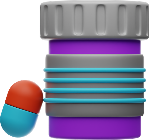 Boîte à pilules de médecine  3D Illustration