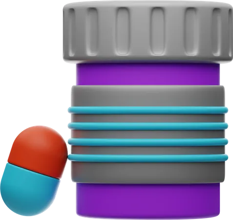 Boîte à pilules de médecine  3D Illustration