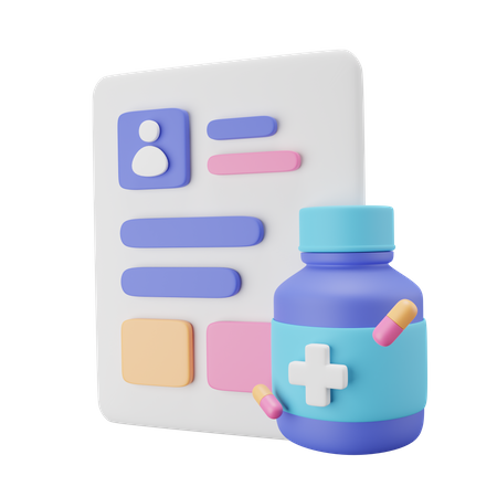 Prescription de médicaments  3D Icon