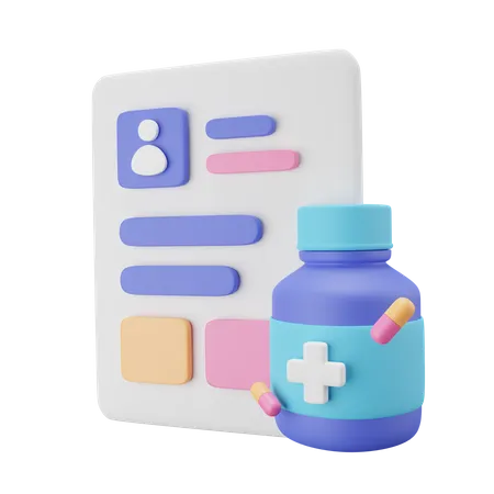 Prescription de médicaments  3D Icon